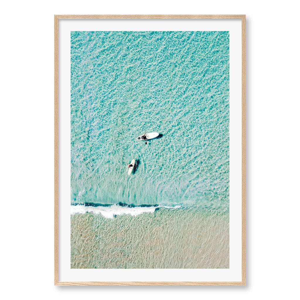 Aqua Boards Sunshine Coast Wall Art Print A0 (84.1 x 118.9cm) / Natural Oak Frame / White Border from our Australian Made Framed Wall Art, Prints & Posters collection by Profile Products (Australia) Pty Ltd