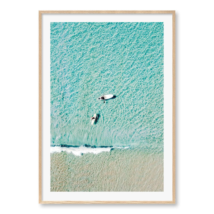 Aqua Boards Sunshine Coast Wall Art Print A0 (84.1 x 118.9cm) / Natural Oak Frame / White Border from our Australian Made Framed Wall Art, Prints & Posters collection by Profile Products (Australia) Pty Ltd