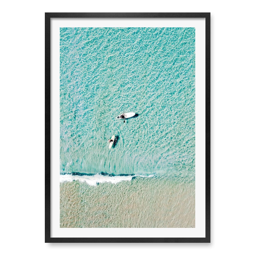 Aqua Boards Sunshine Coast Wall Art Print A1 (59.4 x 84.1cm) / Matte Black Frame / White Border from our Australian Made Framed Wall Art, Prints & Posters collection by Profile Products (Australia) Pty Ltd