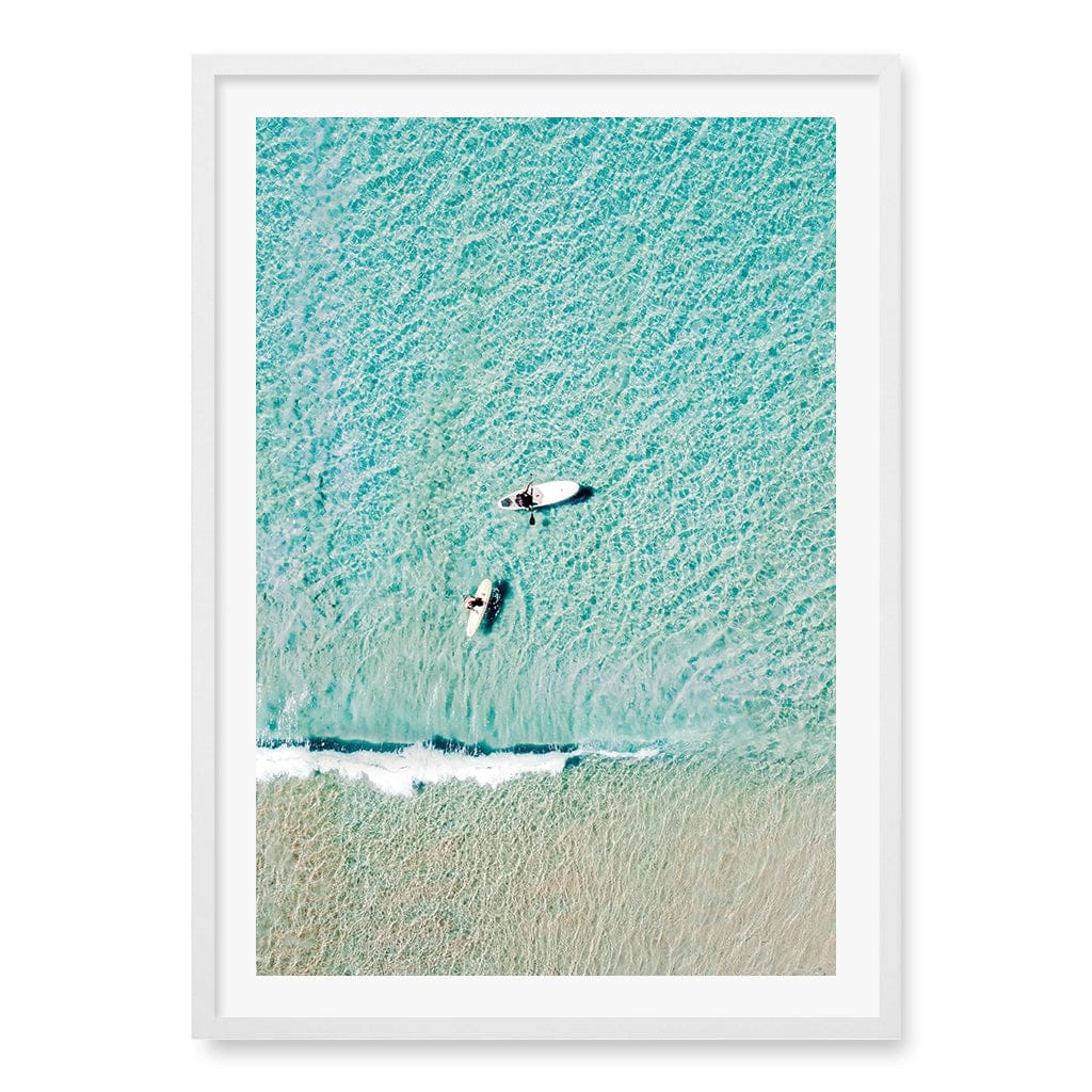 Aqua Boards Sunshine Coast Wall Art Print A1 (59.4 x 84.1cm) / Matte White Frame / White Border from our Australian Made Framed Wall Art, Prints & Posters collection by Profile Products (Australia) Pty Ltd