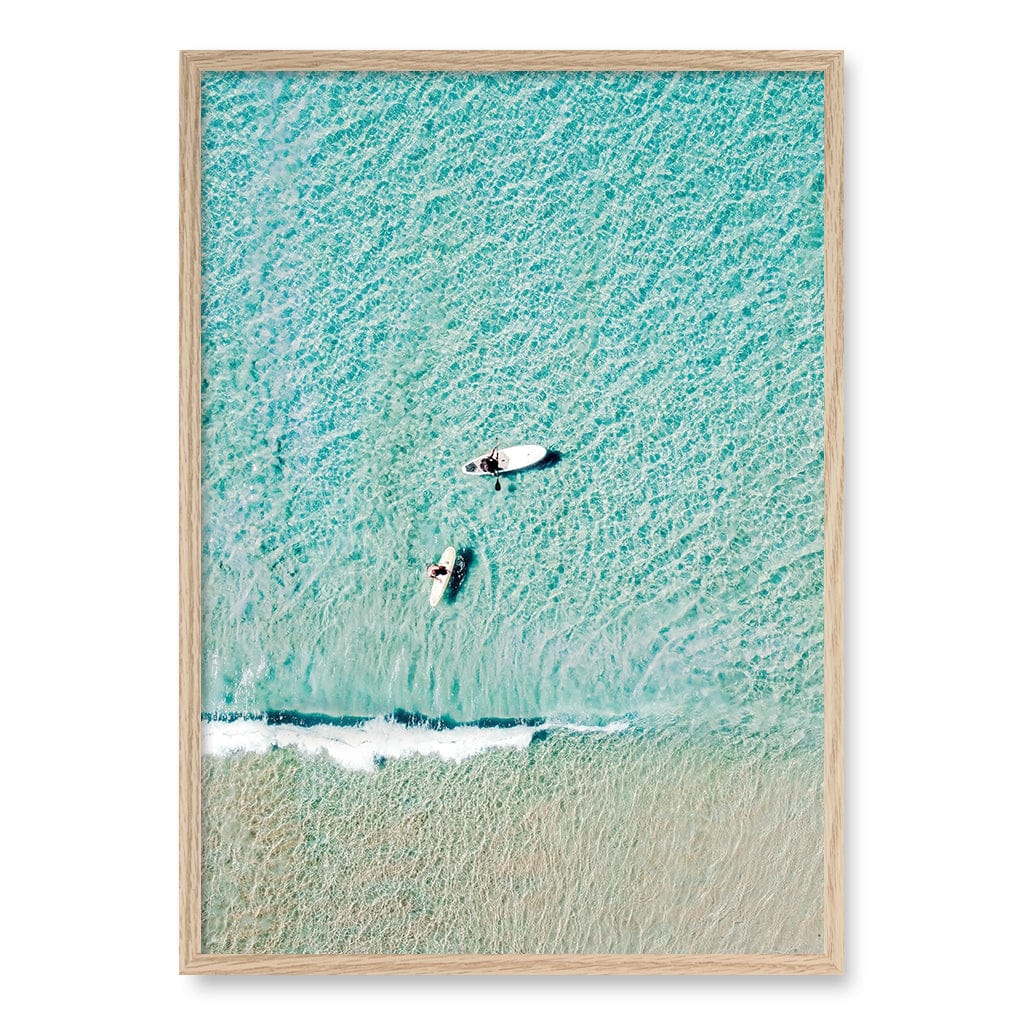 Aqua Boards Sunshine Coast Wall Art Print A1 (59.4 x 84.1cm) / Natural Oak Frame / No Border from our Australian Made Framed Wall Art, Prints & Posters collection by Profile Products (Australia) Pty Ltd