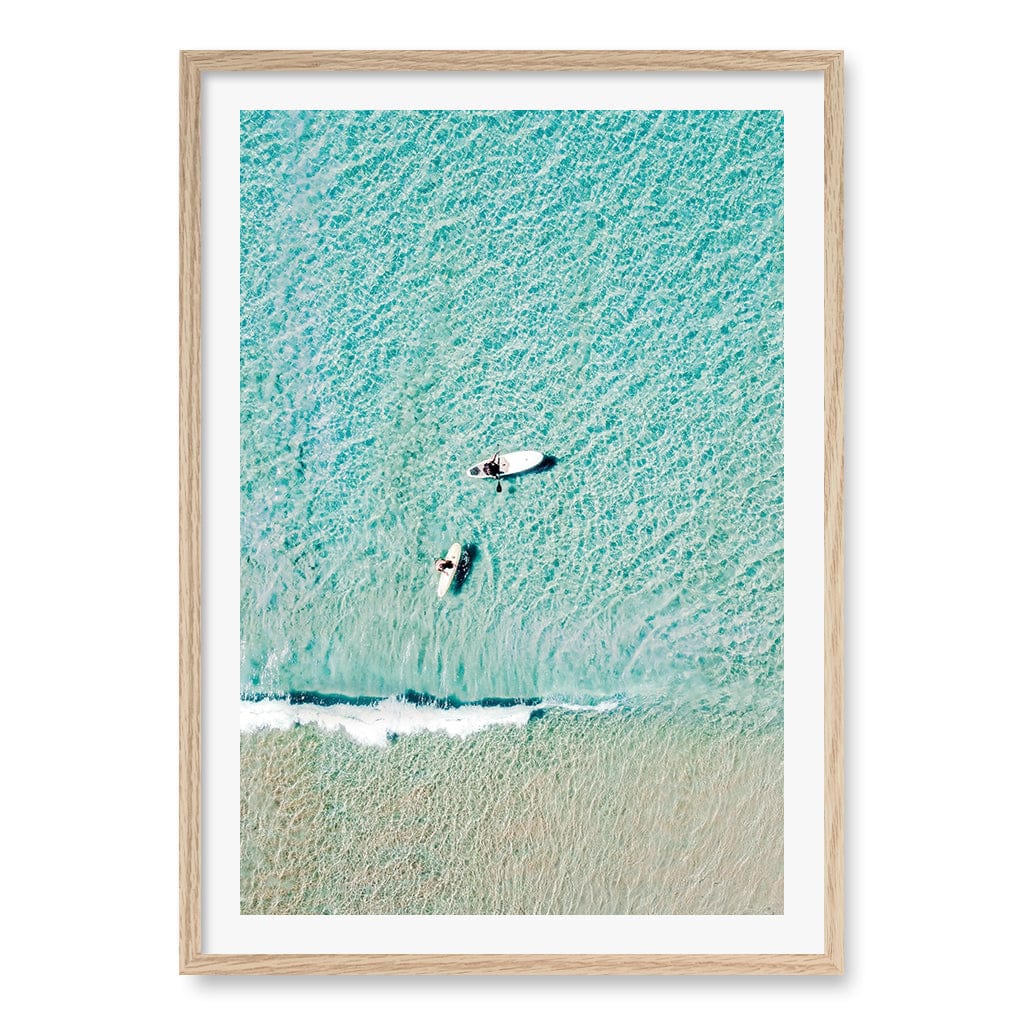 Aqua Boards Sunshine Coast Wall Art Print A1 (59.4 x 84.1cm) / Natural Oak Frame / White Border from our Australian Made Framed Wall Art, Prints & Posters collection by Profile Products (Australia) Pty Ltd
