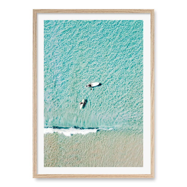 Aqua Boards Sunshine Coast Wall Art Print A1 (59.4 x 84.1cm) / Natural Oak Frame / White Border from our Australian Made Framed Wall Art, Prints & Posters collection by Profile Products (Australia) Pty Ltd