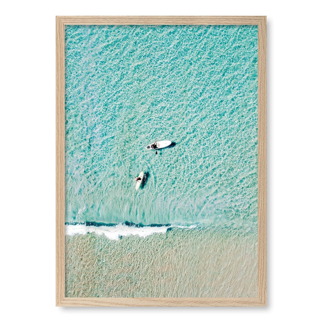 Aqua Boards Sunshine Coast Wall Art Print A2 (42 x 59.4cm) / Natural Oak Frame / No Border from our Australian Made Framed Wall Art, Prints & Posters collection by Profile Products (Australia) Pty Ltd