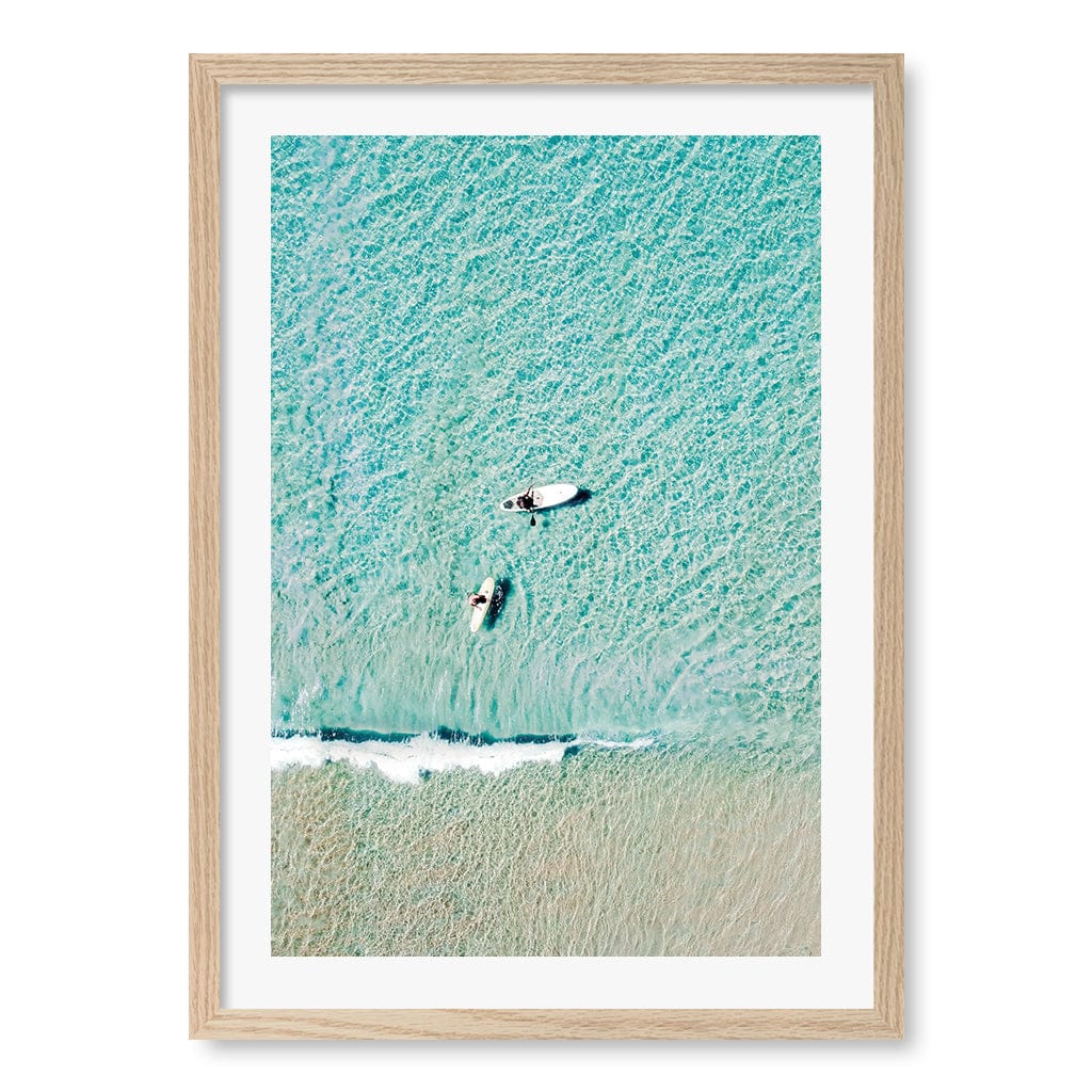 Aqua Boards Sunshine Coast Wall Art Print A2 (42 x 59.4cm) / Natural Oak Frame / White Border from our Australian Made Framed Wall Art, Prints & Posters collection by Profile Products (Australia) Pty Ltd
