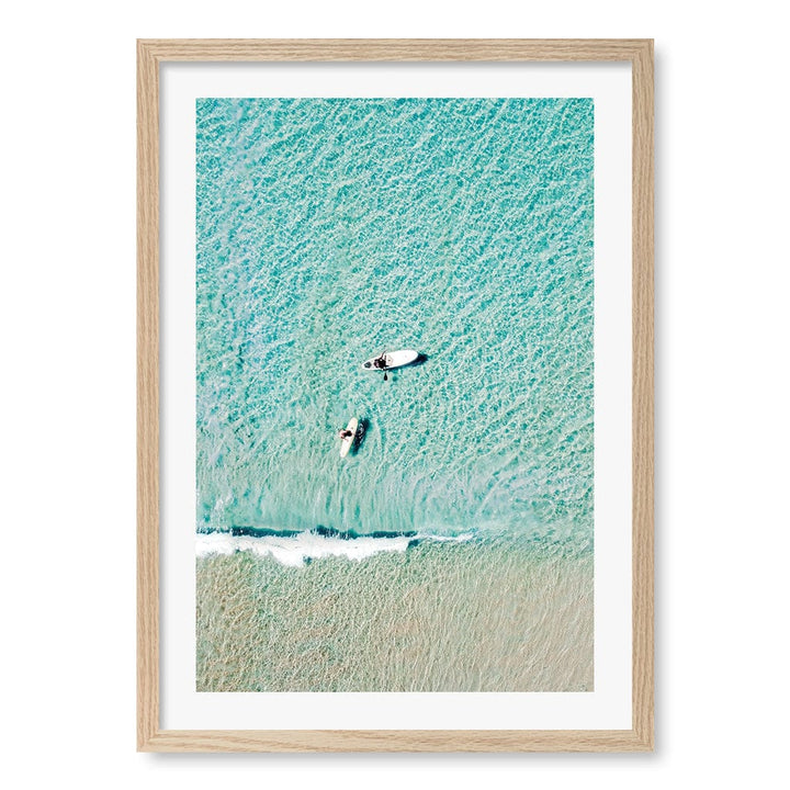 Aqua Boards Sunshine Coast Wall Art Print A2 (42 x 59.4cm) / Natural Oak Frame / White Border from our Australian Made Framed Wall Art, Prints & Posters collection by Profile Products (Australia) Pty Ltd