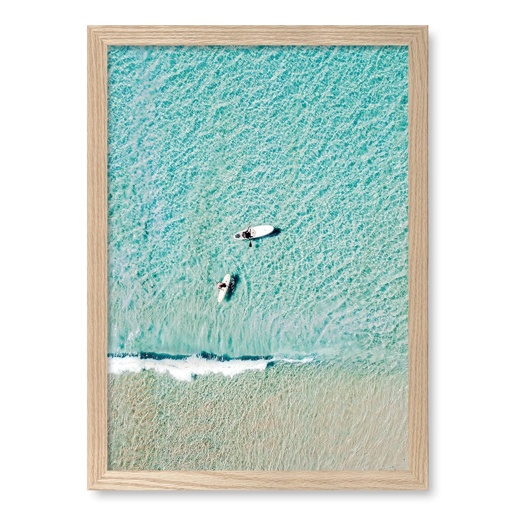 Aqua Boards Sunshine Coast Wall Art Print A3 (29.7 x 42cm) / Natural Oak Frame / No Border from our Australian Made Framed Wall Art, Prints & Posters collection by Profile Products (Australia) Pty Ltd