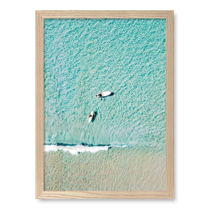 Aqua Boards Sunshine Coast Wall Art Print A3 (29.7 x 42cm) / Natural Oak Frame / No Border from our Australian Made Framed Wall Art, Prints & Posters collection by Profile Products (Australia) Pty Ltd