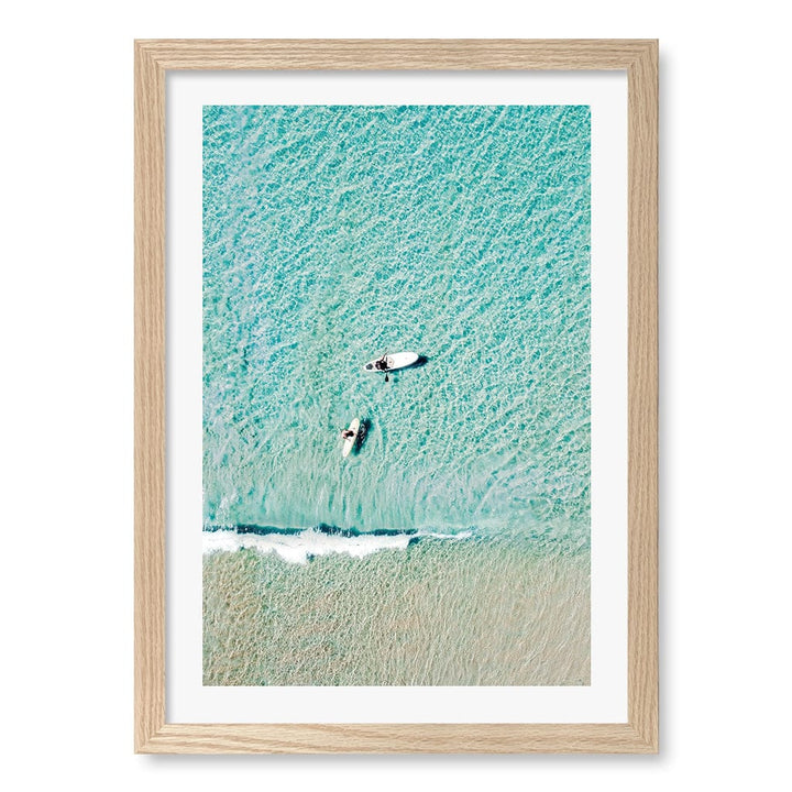 Aqua Boards Sunshine Coast Wall Art Print A3 (29.7 x 42cm) / Natural Oak Frame / White Border from our Australian Made Framed Wall Art, Prints & Posters collection by Profile Products (Australia) Pty Ltd