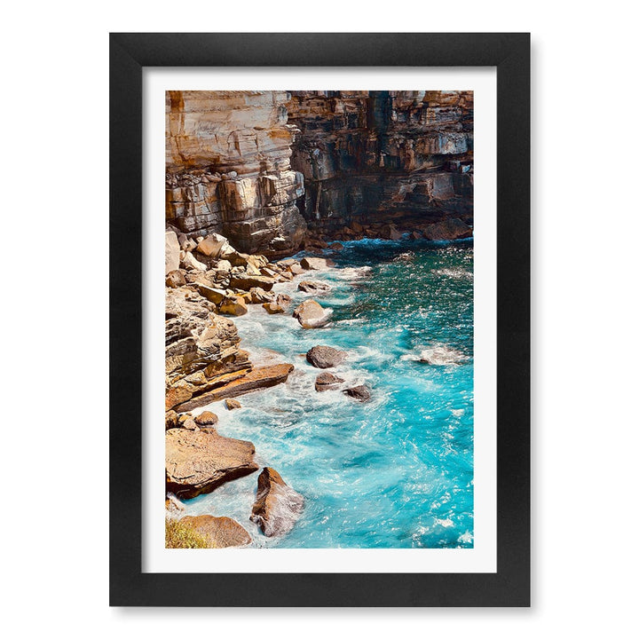 Aqua Rocks 1 Diamond Bay Reserve Wall Art Print A4 (21 x 29.7cm) / Matte Black Frame / White Border from our Australian Made Framed Wall Art, Prints & Posters collection by Profile Products (Australia) Pty Ltd