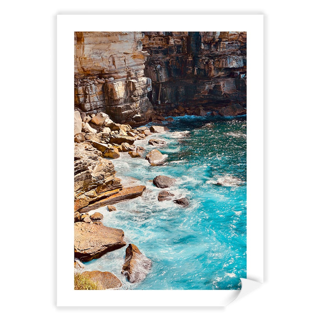 Aqua Rocks 1 Diamond Bay Reserve Wall Art Print A4 (21 x 29.7cm) / Print Only / White Border from our Australian Made Framed Wall Art, Prints & Posters collection by Profile Products (Australia) Pty Ltd