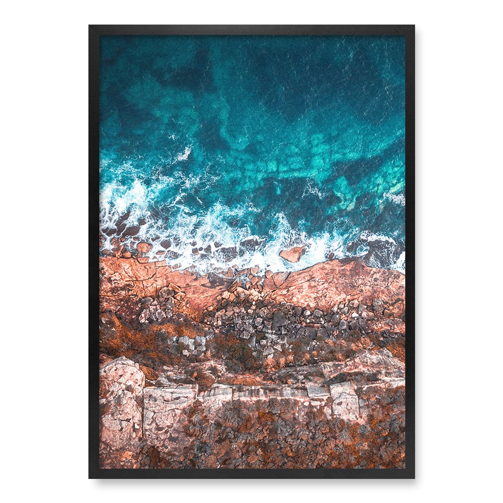 Aqua Rocks 2 North Head Manly Wall Art Print A1 (59.4 x 84.1cm) / Matte Black Frame / No Border from our Australian Made Framed Wall Art, Prints & Posters collection by Profile Products (Australia) Pty Ltd