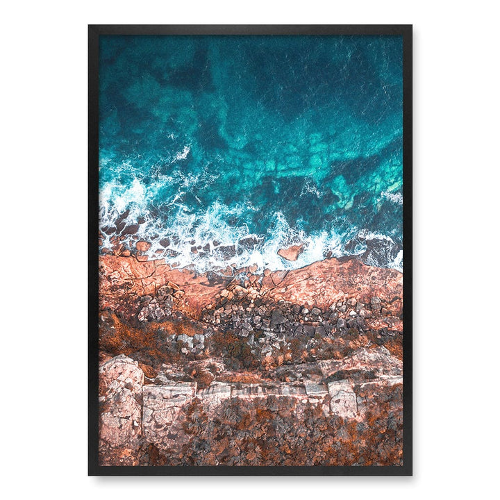 Aqua Rocks 2 North Head Manly Wall Art Print A1 (59.4 x 84.1cm) / Matte Black Frame / No Border from our Australian Made Framed Wall Art, Prints & Posters collection by Profile Products (Australia) Pty Ltd