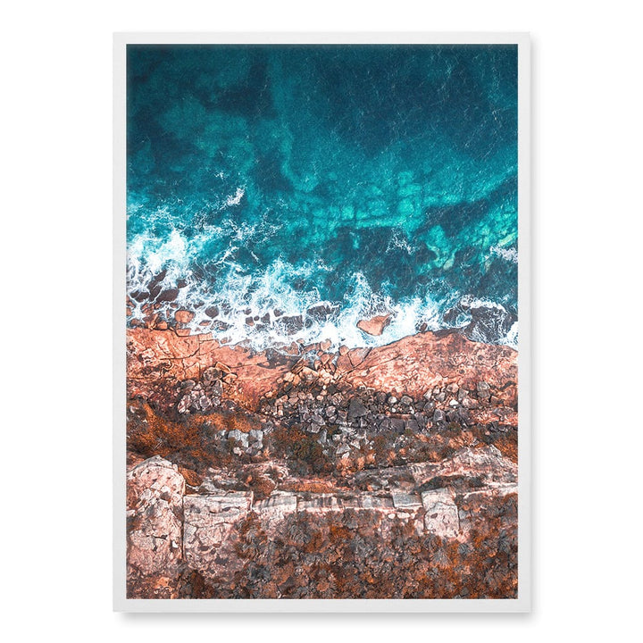 Aqua Rocks 2 North Head Manly Wall Art Print A1 (59.4 x 84.1cm) / Matte White Frame / No Border from our Australian Made Framed Wall Art, Prints & Posters collection by Profile Products (Australia) Pty Ltd