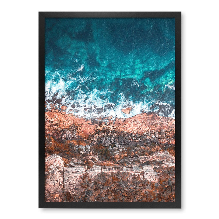 Aqua Rocks 2 North Head Manly Wall Art Print A2 (42 x 59.4cm) / Matte Black Frame / No Border from our Australian Made Framed Wall Art, Prints & Posters collection by Profile Products (Australia) Pty Ltd