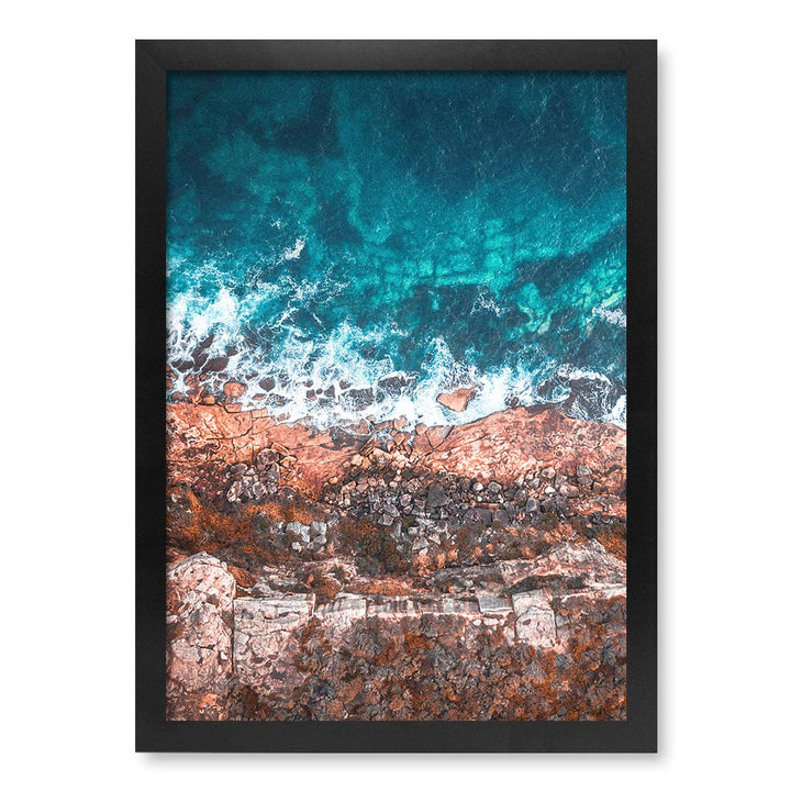 Aqua Rocks 2 North Head Manly Wall Art Print A3 (29.7 x 42cm) / Matte Black Frame / No Border from our Australian Made Framed Wall Art, Prints & Posters collection by Profile Products (Australia) Pty Ltd