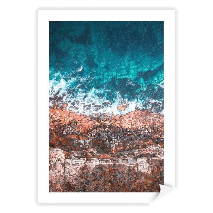 Aqua Rocks 2 North Head Manly Wall Art Print A4 (21 x 29.7cm) / Print Only / White Border from our Australian Made Framed Wall Art, Prints & Posters collection by Profile Products (Australia) Pty Ltd