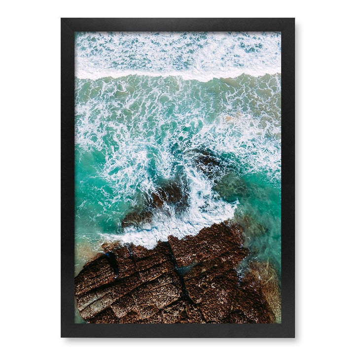 Aqua Rocks 3 Point Cartwright Wall Art Print A3 (29.7 x 42cm) / Matte Black Frame / No Border from our Australian Made Framed Wall Art, Prints & Posters collection by Profile Products (Australia) Pty Ltd