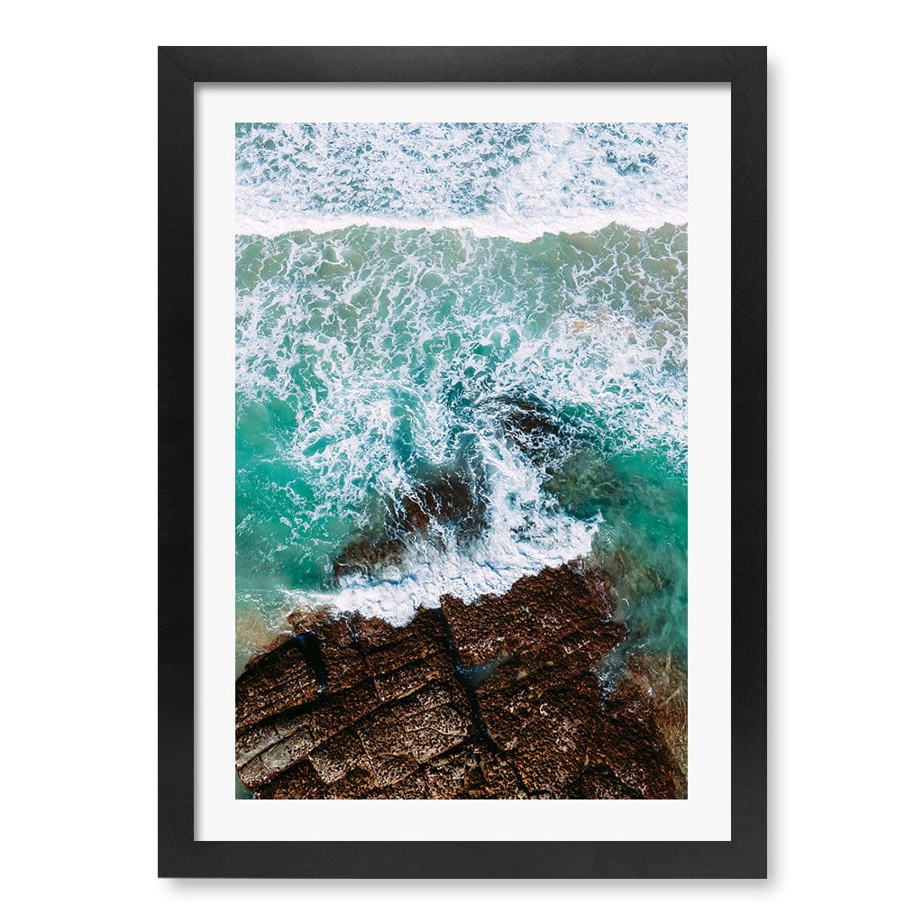 Aqua Rocks 3 Point Cartwright Wall Art Print A3 (29.7 x 42cm) / Matte Black Frame / White Border from our Australian Made Framed Wall Art, Prints & Posters collection by Profile Products (Australia) Pty Ltd