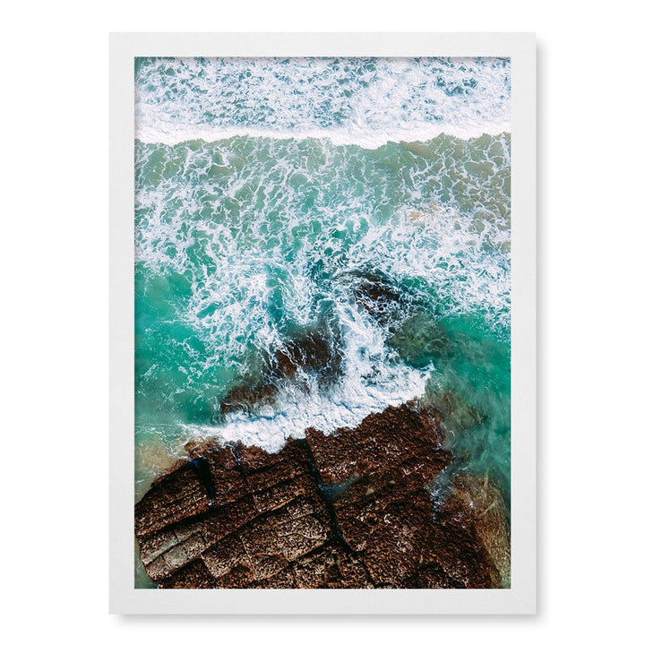 Aqua Rocks 3 Point Cartwright Wall Art Print A3 (29.7 x 42cm) / Matte White Frame / No Border from our Australian Made Framed Wall Art, Prints & Posters collection by Profile Products (Australia) Pty Ltd