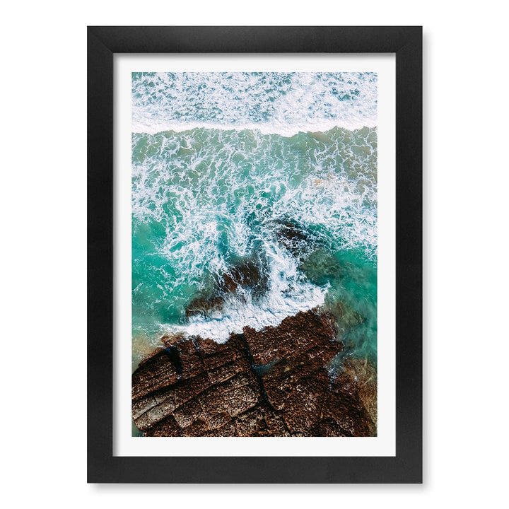 Aqua Rocks 3 Point Cartwright Wall Art Print A4 (21 x 29.7cm) / Matte Black Frame / White Border from our Australian Made Framed Wall Art, Prints & Posters collection by Profile Products (Australia) Pty Ltd