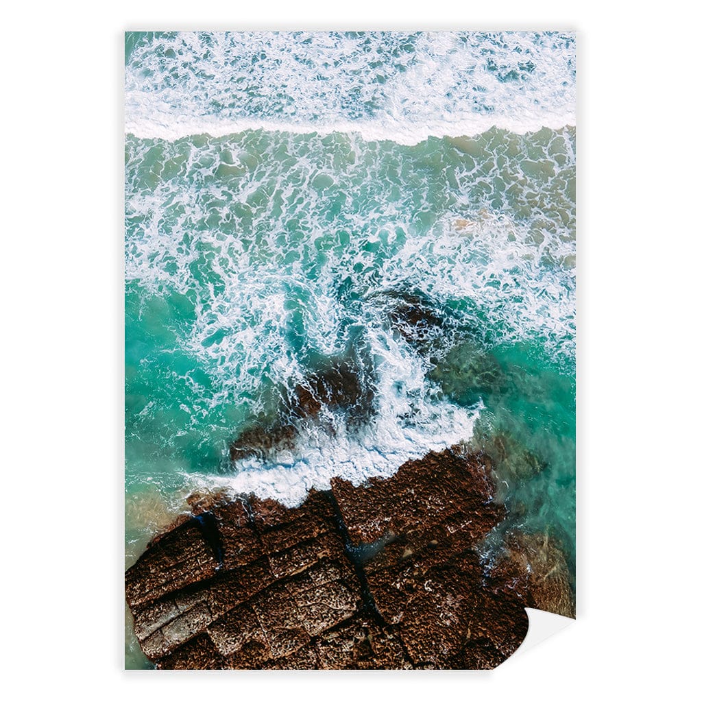 Aqua Rocks 3 Point Cartwright Wall Art Print A4 (21 x 29.7cm) / Print Only / No Border from our Australian Made Framed Wall Art, Prints & Posters collection by Profile Products (Australia) Pty Ltd