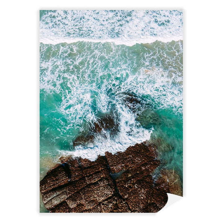 Aqua Rocks 3 Point Cartwright Wall Art Print A4 (21 x 29.7cm) / Print Only / No Border from our Australian Made Framed Wall Art, Prints & Posters collection by Profile Products (Australia) Pty Ltd