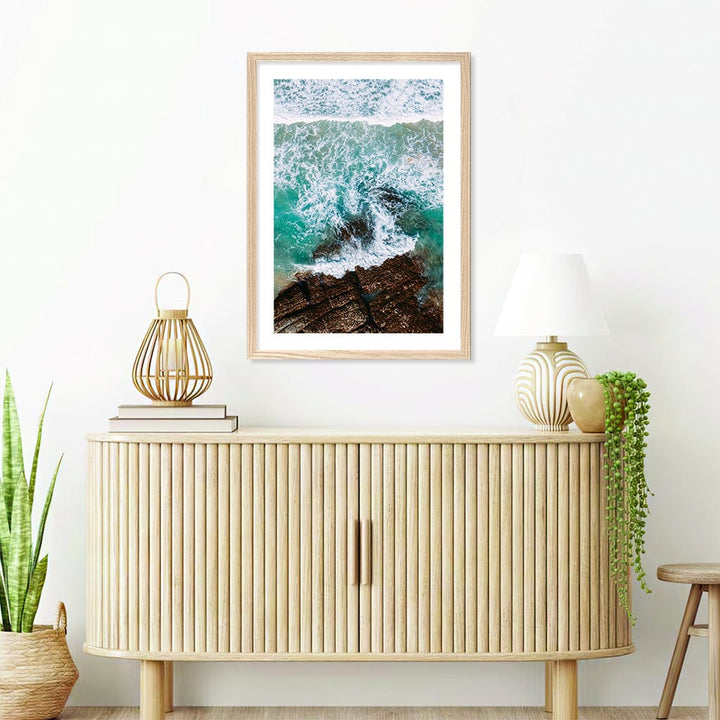 Aqua Rocks 3 Point Cartwright Wall Art Print from our Australian Made Framed Wall Art, Prints & Posters collection by Profile Products (Australia) Pty Ltd
