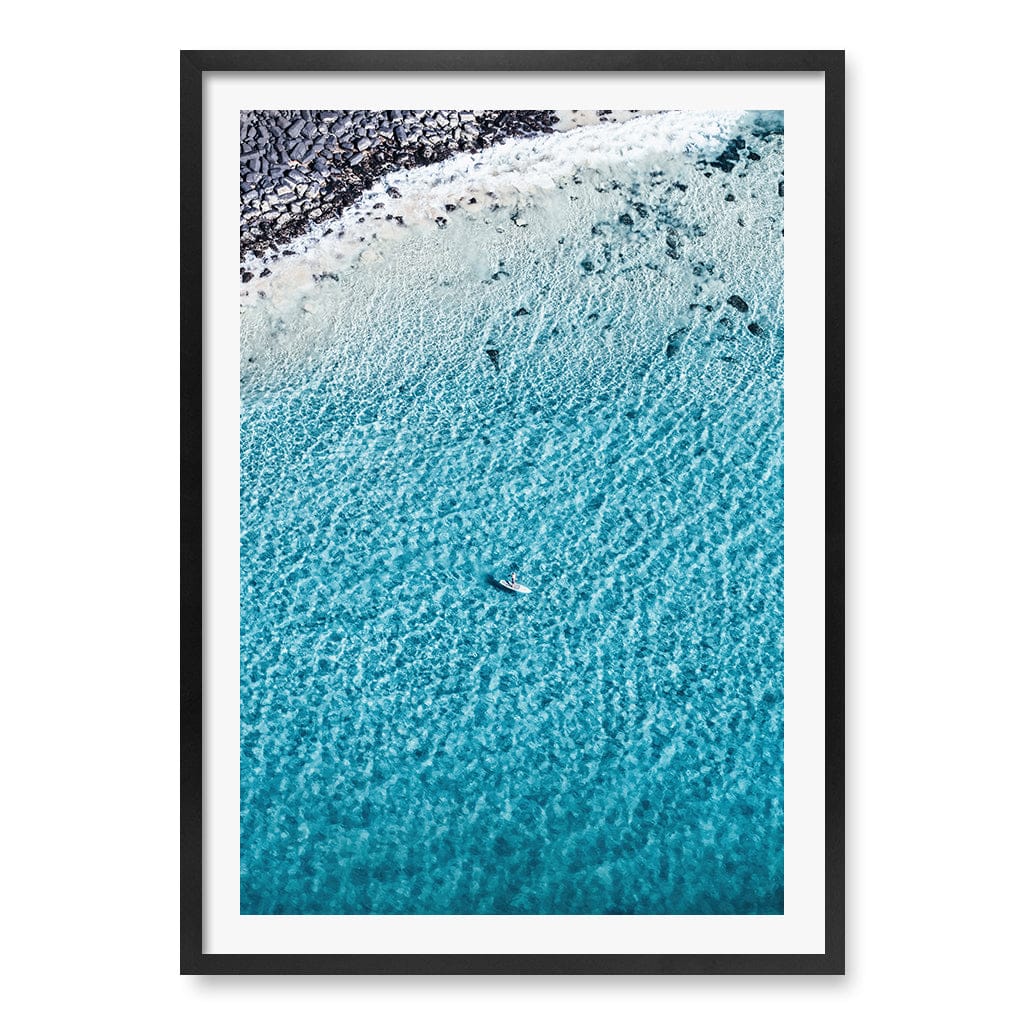Aqua Rocks 4 Tallebudgera Wall Art Print A1 (59.4 x 84.1cm) / Matte Black Frame / White Border from our Australian Made Framed Wall Art, Prints & Posters collection by Profile Products (Australia) Pty Ltd