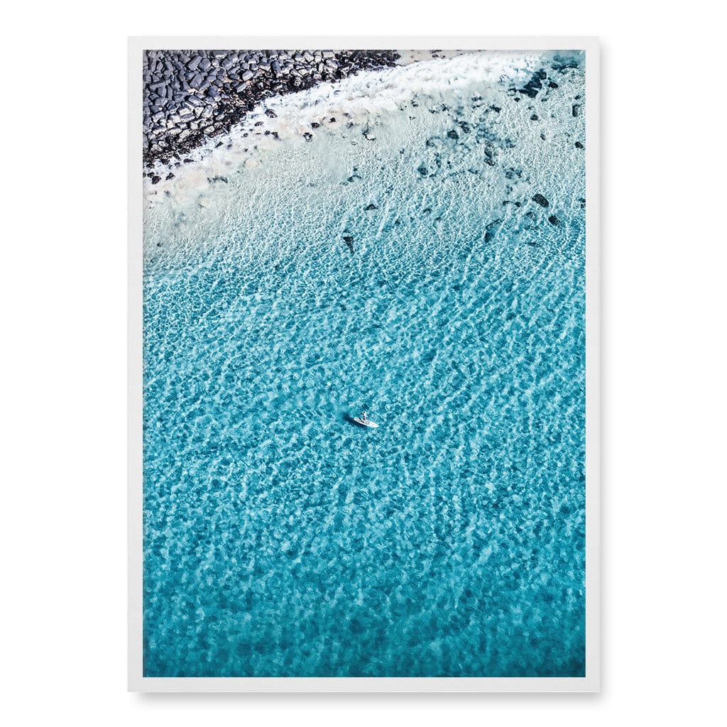 Aqua Rocks 4 Tallebudgera Wall Art Print A1 (59.4 x 84.1cm) / Matte White Frame / No Border from our Australian Made Framed Wall Art, Prints & Posters collection by Profile Products (Australia) Pty Ltd