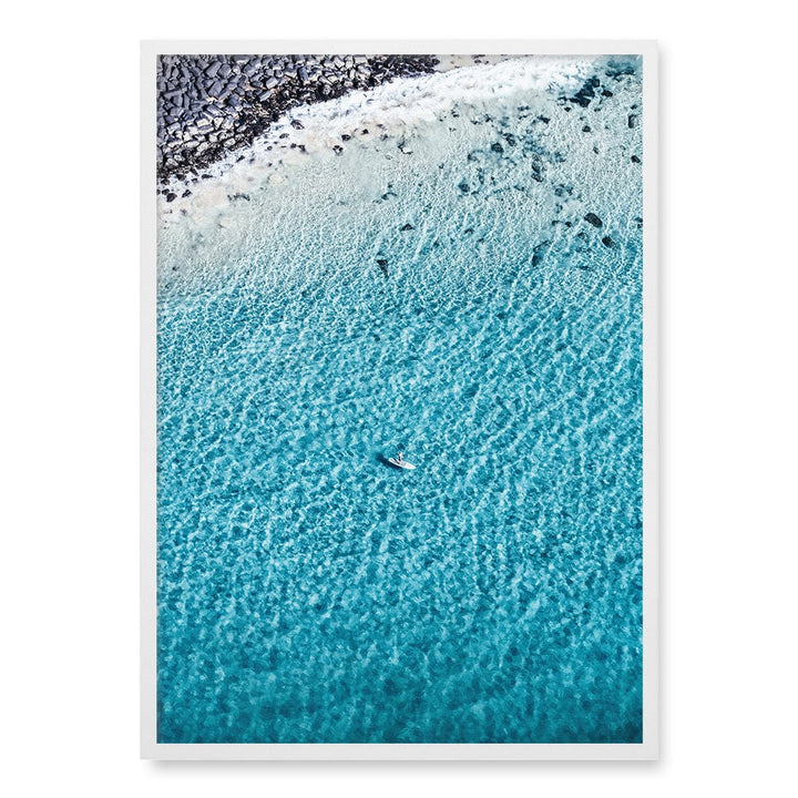 Aqua Rocks 4 Tallebudgera Wall Art Print A1 (59.4 x 84.1cm) / Matte White Frame / No Border from our Australian Made Framed Wall Art, Prints & Posters collection by Profile Products (Australia) Pty Ltd