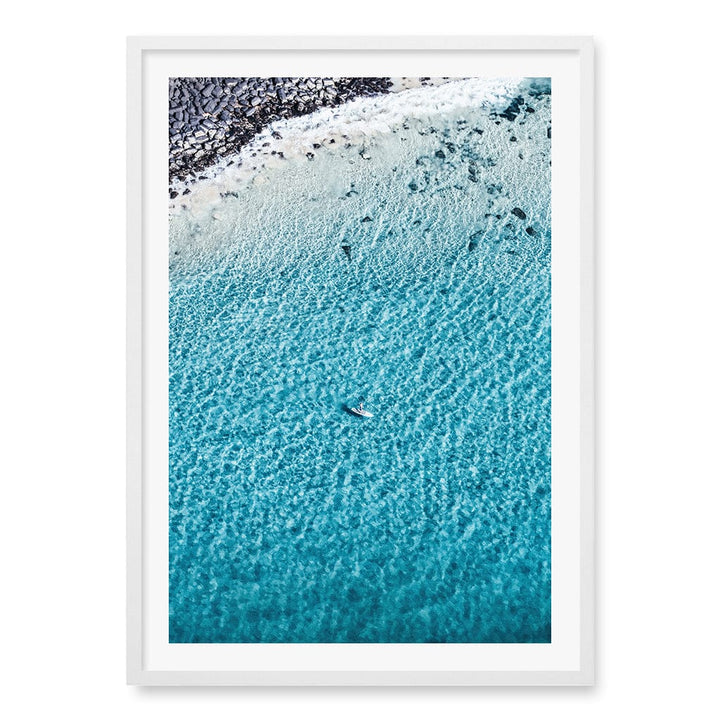 Aqua Rocks 4 Tallebudgera Wall Art Print A1 (59.4 x 84.1cm) / Matte White Frame / White Border from our Australian Made Framed Wall Art, Prints & Posters collection by Profile Products (Australia) Pty Ltd