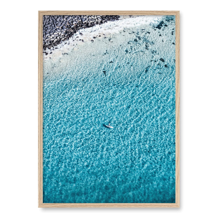 Aqua Rocks 4 Tallebudgera Wall Art Print A1 (59.4 x 84.1cm) / Natural Oak Frame / No Border from our Australian Made Framed Wall Art, Prints & Posters collection by Profile Products (Australia) Pty Ltd