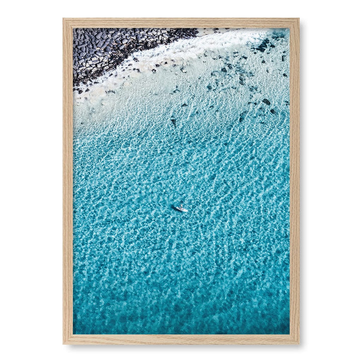 Aqua Rocks 4 Tallebudgera Wall Art Print A2 (42 x 59.4cm) / Natural Oak Frame / No Border from our Australian Made Framed Wall Art, Prints & Posters collection by Profile Products (Australia) Pty Ltd