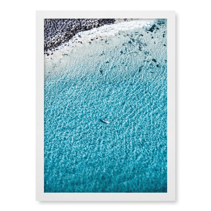 Aqua Rocks 4 Tallebudgera Wall Art Print A3 (29.7 x 42cm) / Matte White Frame / No Border from our Australian Made Framed Wall Art, Prints & Posters collection by Profile Products (Australia) Pty Ltd