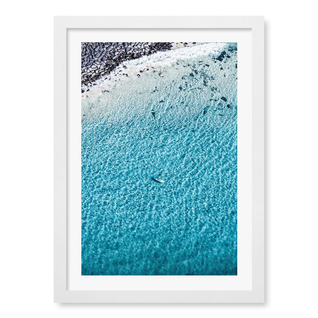 Aqua Rocks 4 Tallebudgera Wall Art Print A3 (29.7 x 42cm) / Matte White Frame / White Border from our Australian Made Framed Wall Art, Prints & Posters collection by Profile Products (Australia) Pty Ltd