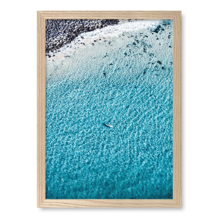 Aqua Rocks 4 Tallebudgera Wall Art Print A3 (29.7 x 42cm) / Natural Oak Frame / No Border from our Australian Made Framed Wall Art, Prints & Posters collection by Profile Products (Australia) Pty Ltd