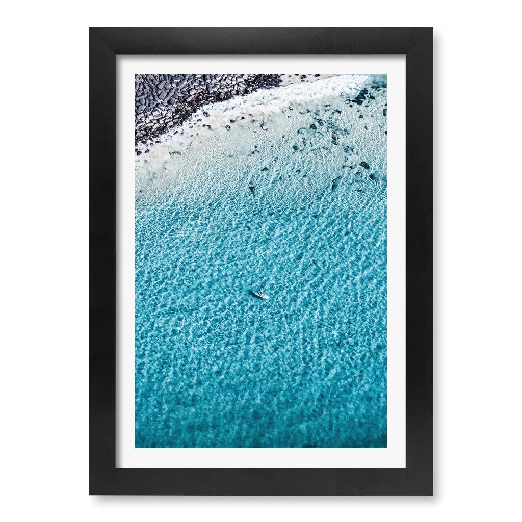 Aqua Rocks 4 Tallebudgera Wall Art Print A4 (21 x 29.7cm) / Matte Black Frame / White Border from our Australian Made Framed Wall Art, Prints & Posters collection by Profile Products (Australia) Pty Ltd