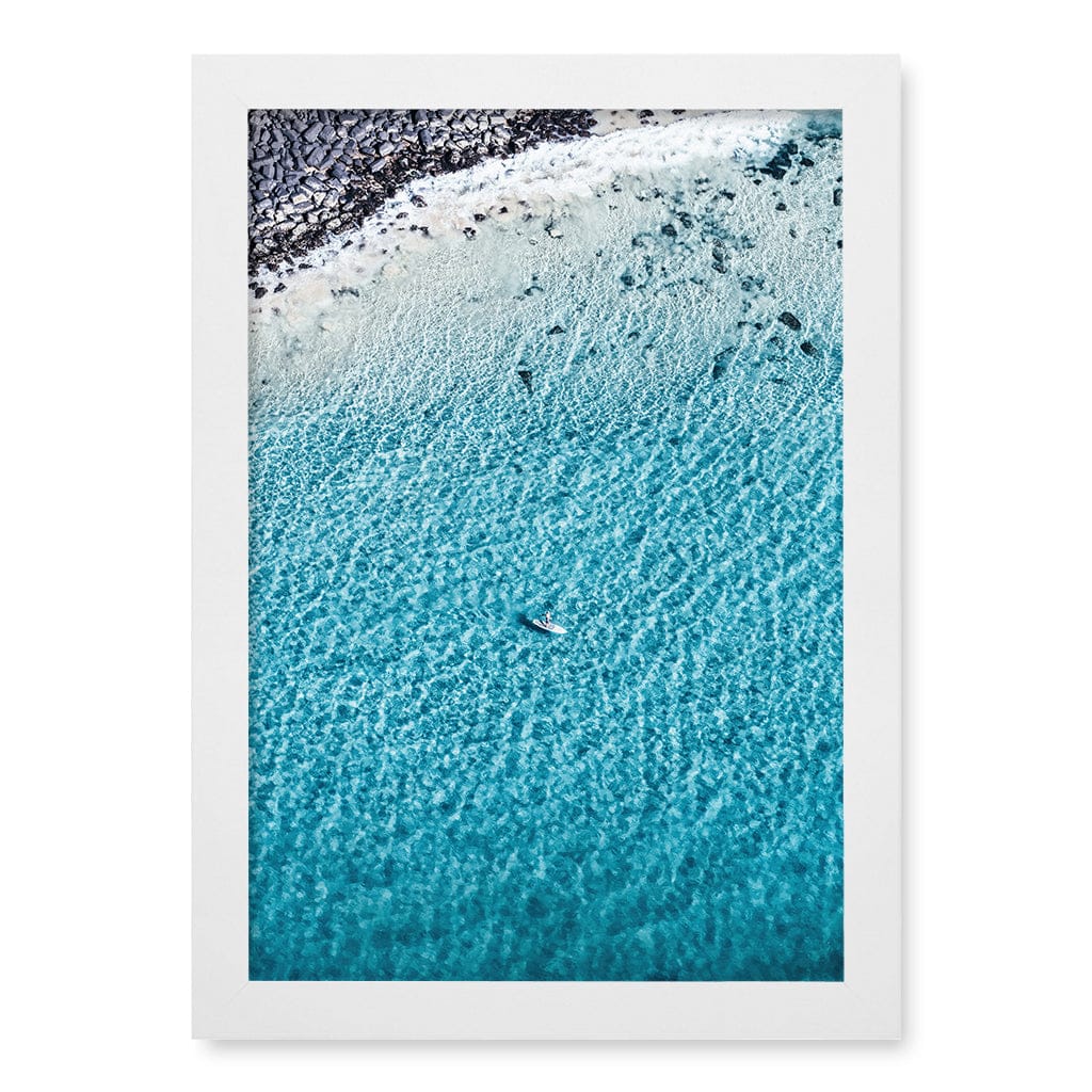 Aqua Rocks 4 Tallebudgera Wall Art Print A4 (21 x 29.7cm) / Matte White Frame / No Border from our Australian Made Framed Wall Art, Prints & Posters collection by Profile Products (Australia) Pty Ltd
