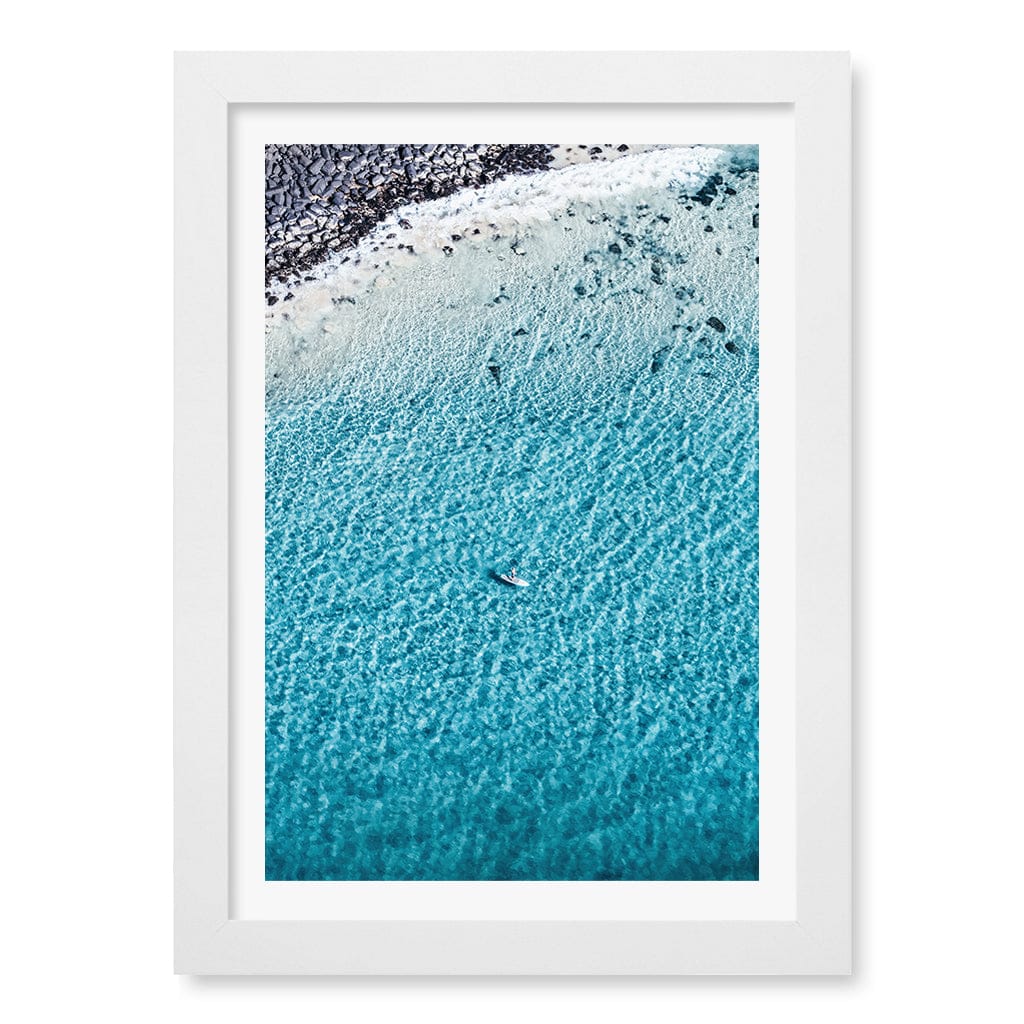 Aqua Rocks 4 Tallebudgera Wall Art Print A4 (21 x 29.7cm) / Matte White Frame / White Border from our Australian Made Framed Wall Art, Prints & Posters collection by Profile Products (Australia) Pty Ltd