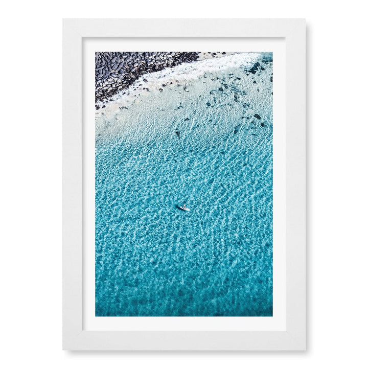 Aqua Rocks 4 Tallebudgera Wall Art Print A4 (21 x 29.7cm) / Matte White Frame / White Border from our Australian Made Framed Wall Art, Prints & Posters collection by Profile Products (Australia) Pty Ltd