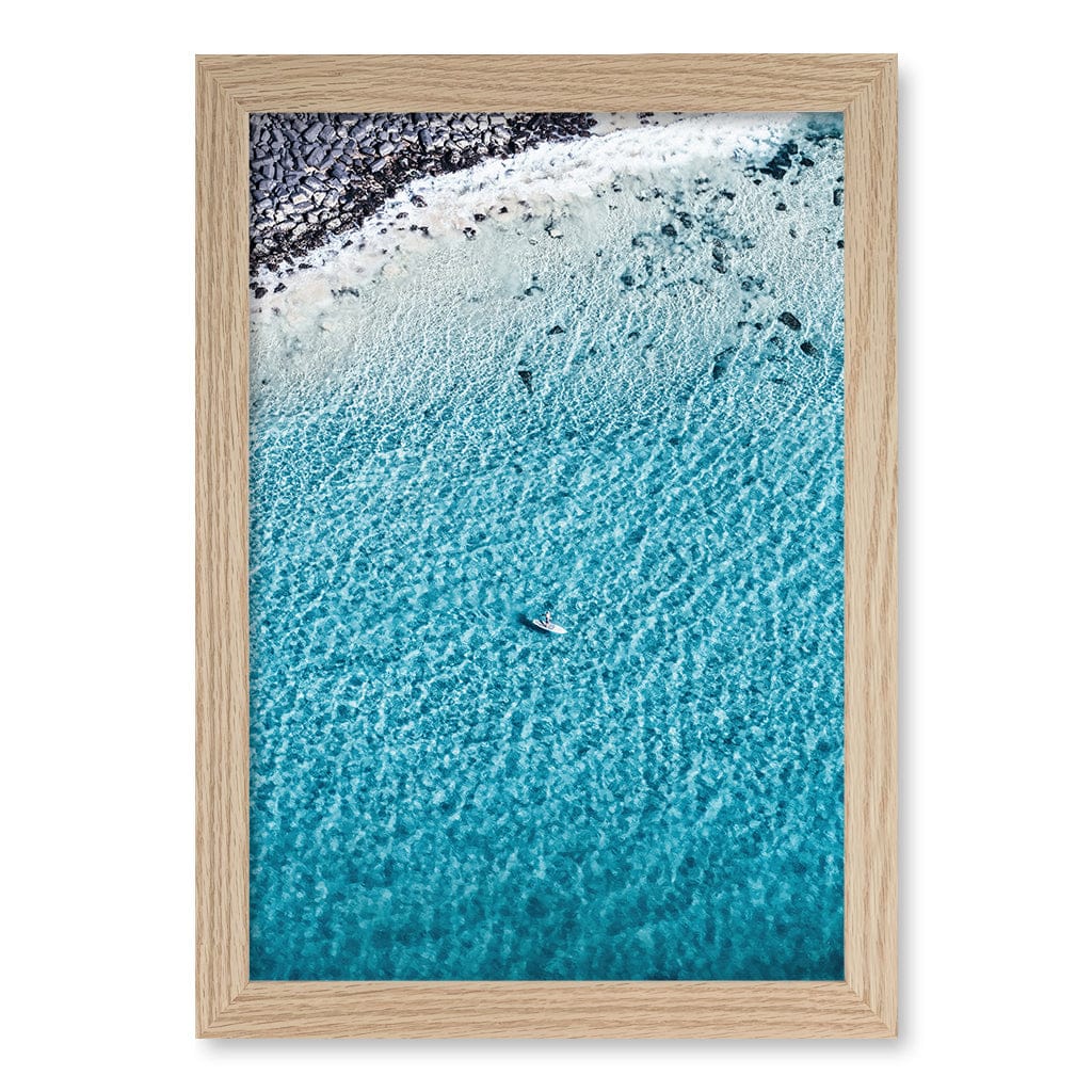 Aqua Rocks 4 Tallebudgera Wall Art Print A4 (21 x 29.7cm) / Natural Oak Frame / No Border from our Australian Made Framed Wall Art, Prints & Posters collection by Profile Products (Australia) Pty Ltd