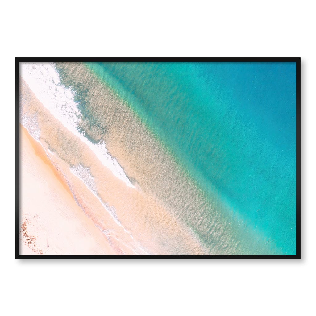 Aqua Sands 1 Putty Beach Wall Art Print A0 (84.1 x 118.9cm) / Matte Black Frame / No Border from our Australian Made Framed Wall Art, Prints & Posters collection by Profile Products (Australia) Pty Ltd
