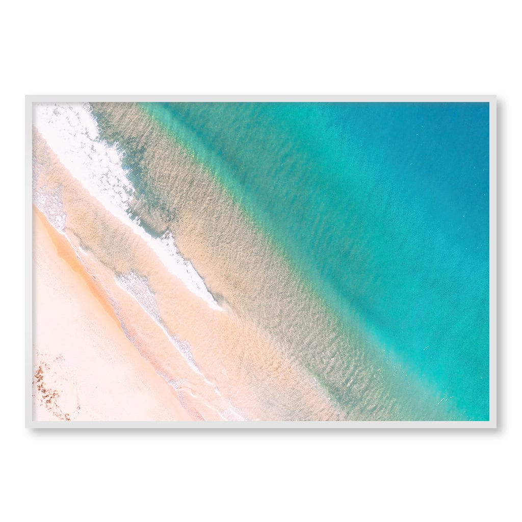 Aqua Sands 1 Putty Beach Wall Art Print A0 (84.1 x 118.9cm) / Matte White Frame / No Border from our Australian Made Framed Wall Art, Prints & Posters collection by Profile Products (Australia) Pty Ltd
