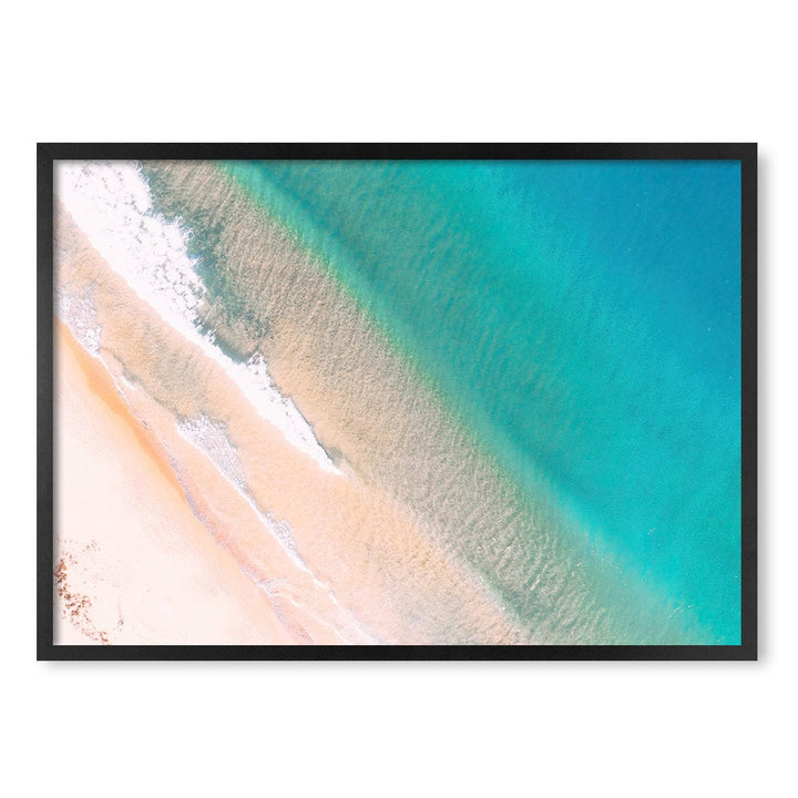 Aqua Sands 1 Putty Beach Wall Art Print A1 (59.4 x 84.1cm) / Matte Black Frame / No Border from our Australian Made Framed Wall Art, Prints & Posters collection by Profile Products (Australia) Pty Ltd