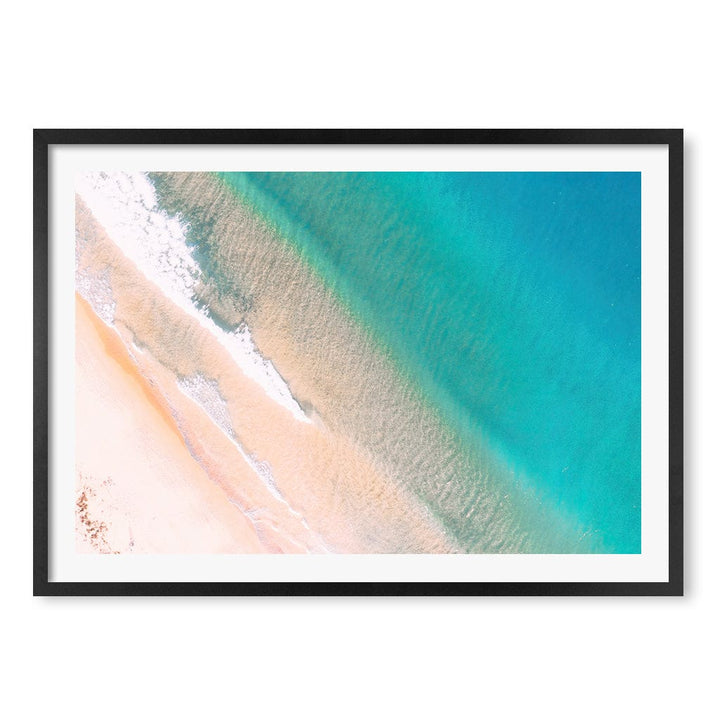 Aqua Sands 1 Putty Beach Wall Art Print A1 (59.4 x 84.1cm) / Matte Black Frame / White Border from our Australian Made Framed Wall Art, Prints & Posters collection by Profile Products (Australia) Pty Ltd