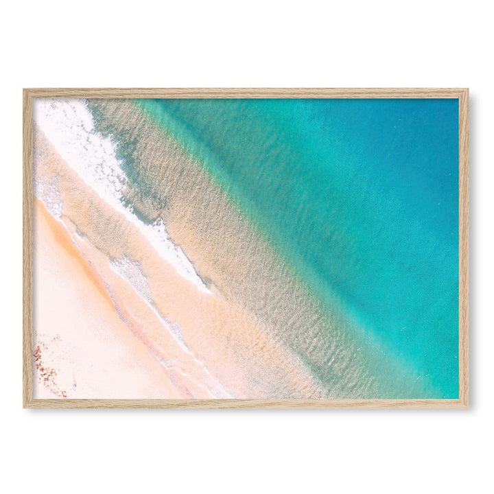 Aqua Sands 1 Putty Beach Wall Art Print A1 (59.4 x 84.1cm) / Natural Oak Frame / No Border from our Australian Made Framed Wall Art, Prints & Posters collection by Profile Products (Australia) Pty Ltd