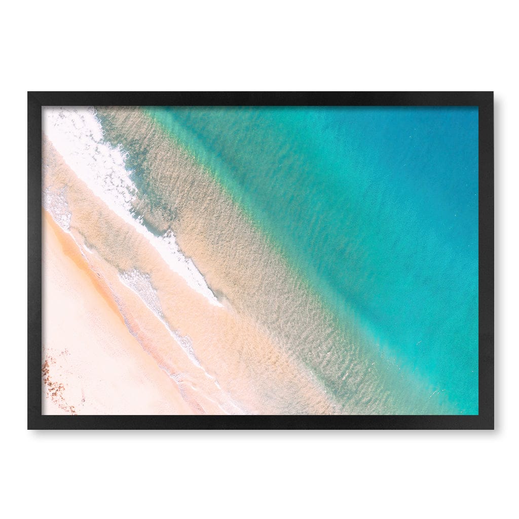 Aqua Sands 1 Putty Beach Wall Art Print A2 (42 x 59.4cm) / Matte Black Frame / No Border from our Australian Made Framed Wall Art, Prints & Posters collection by Profile Products (Australia) Pty Ltd