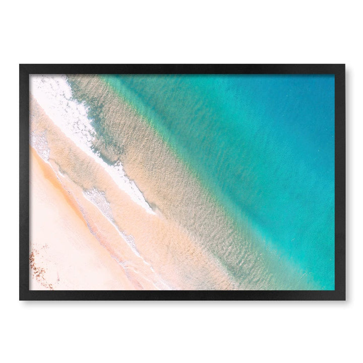 Aqua Sands 1 Putty Beach Wall Art Print A2 (42 x 59.4cm) / Matte Black Frame / No Border from our Australian Made Framed Wall Art, Prints & Posters collection by Profile Products (Australia) Pty Ltd
