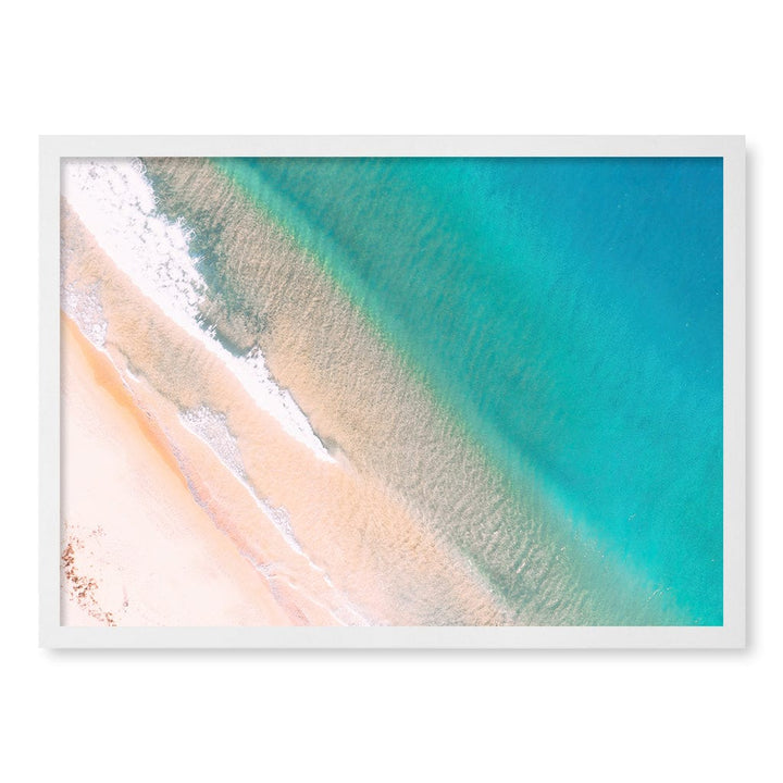 Aqua Sands 1 Putty Beach Wall Art Print A2 (42 x 59.4cm) / Matte White Frame / No Border from our Australian Made Framed Wall Art, Prints & Posters collection by Profile Products (Australia) Pty Ltd